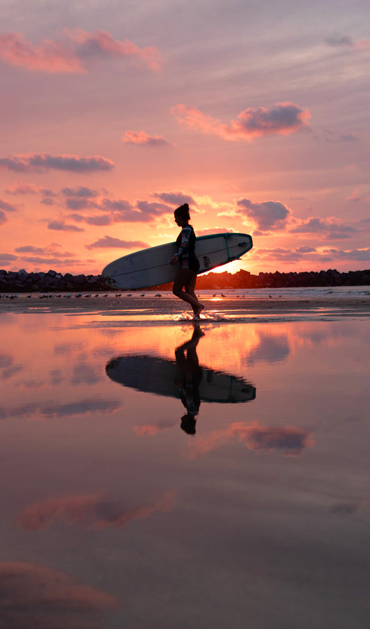 Surfing at Sunset