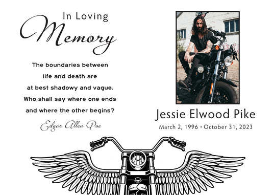 Motor Cycle Remembrance Cards