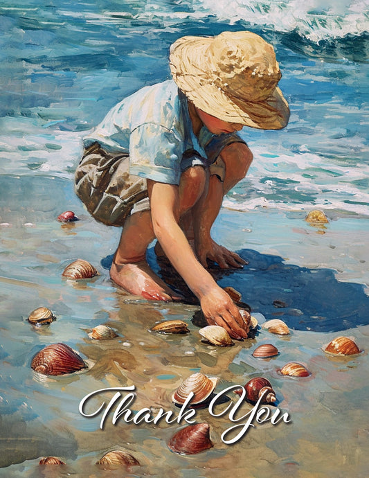 Collecting Sea Shells at the Beach Thank You Note
