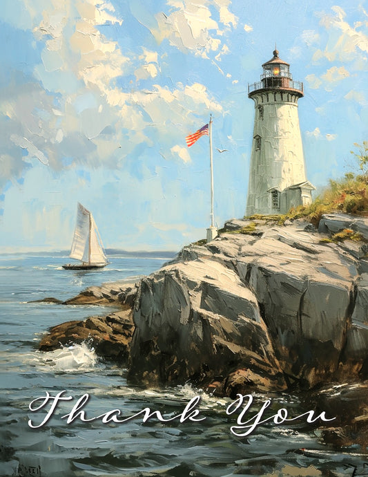 Lighthouse Thank You Note