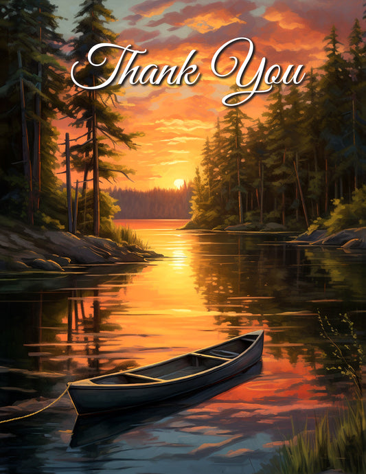 Empty Canoe Thank You Note