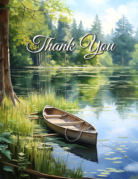 Empty Canoe Thank You Note