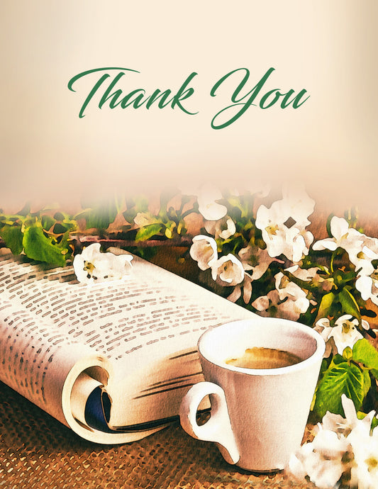 Coffee and a Book Thank You Note