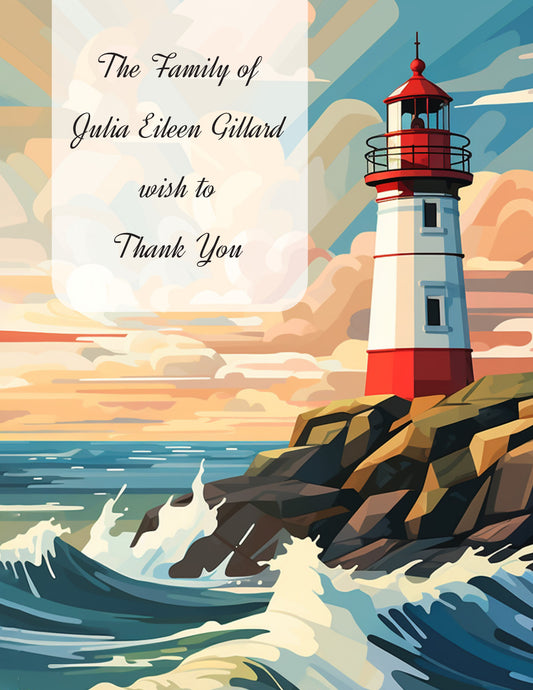 Lighthouse Thank You Note