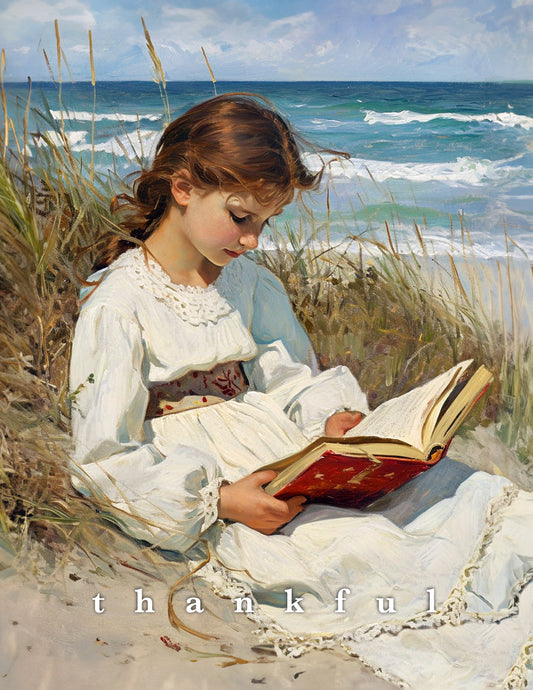 Reading at the Beach Thank You Note