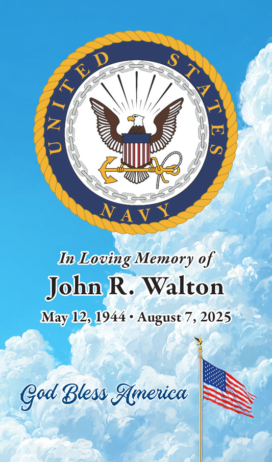 Navy Seal with American Flag over sky (Names and Dates)