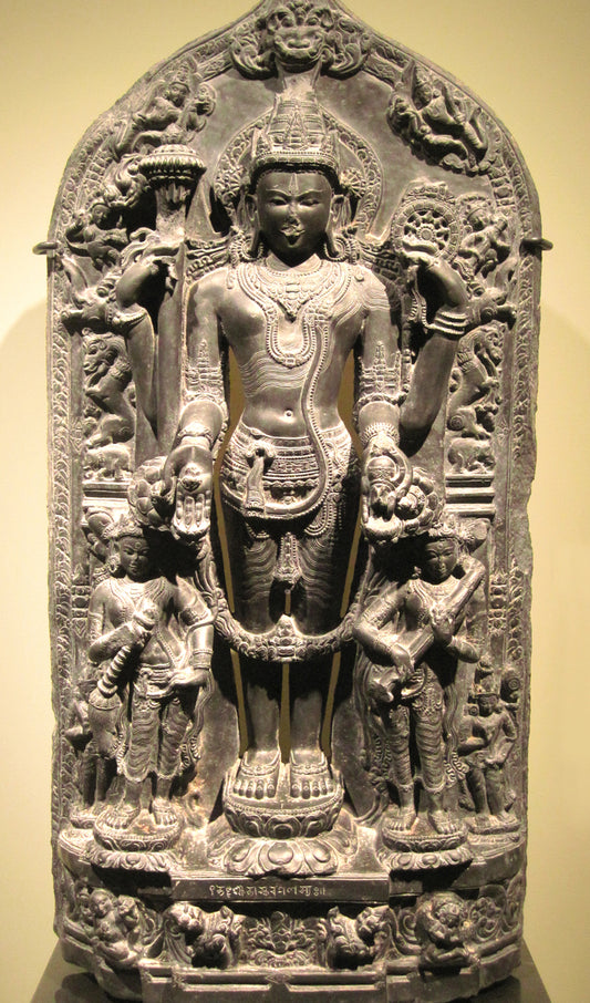 God Vishnu with Lakshmi & Saraswat