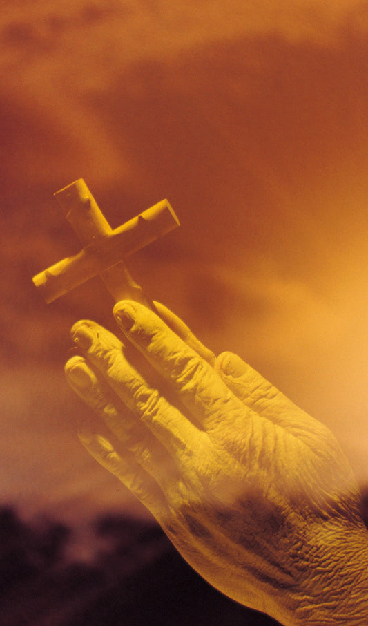 Praying Hands Holding a Cross