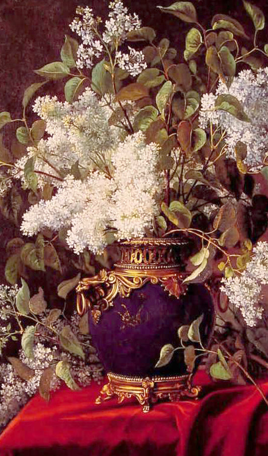 White Lilacs in a Vase Painting