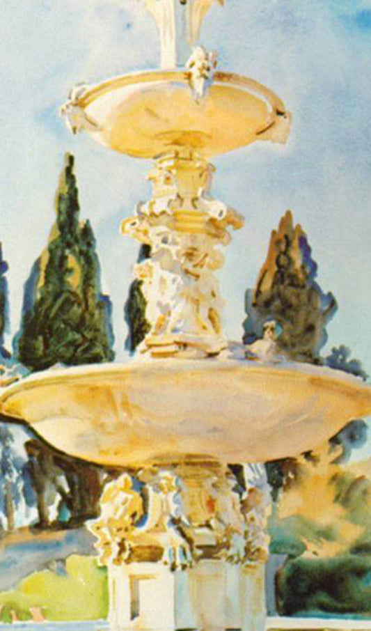 Water Color Painting of a Fountain by John Singer Sargent