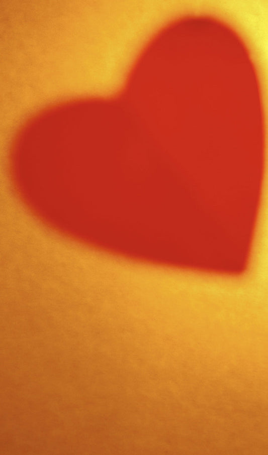 Red Heart on Orange Background