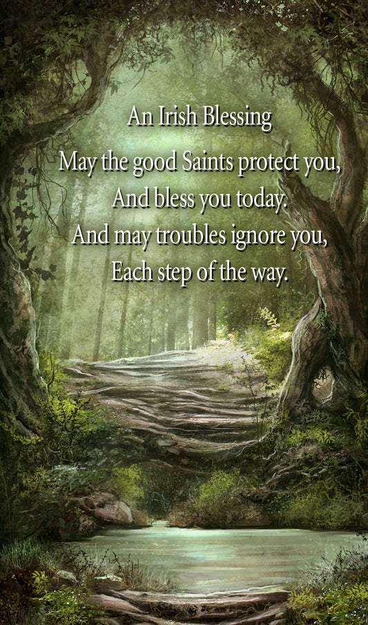 Irish Forest with Irish Blessing