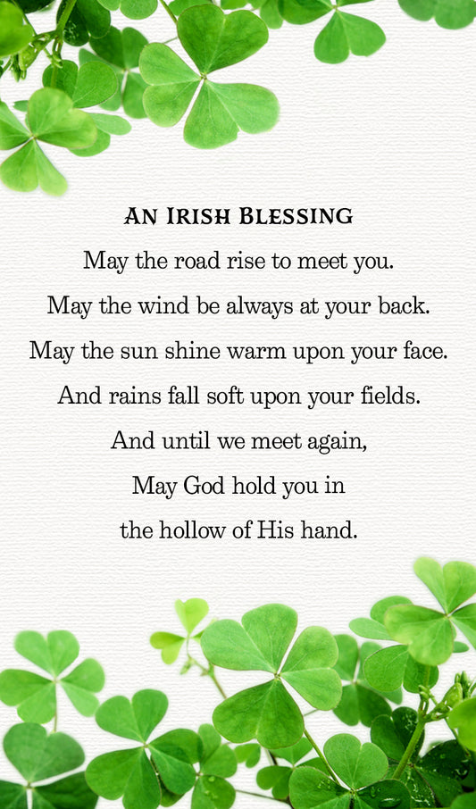 Irish Blessing with Shamrocks