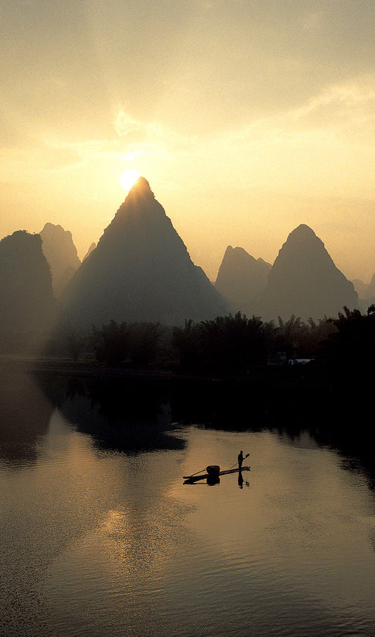 Sunset in a Mountain Lake