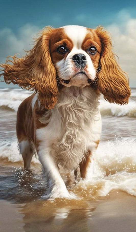 Cavalier King Charles Spaniel at the Beach