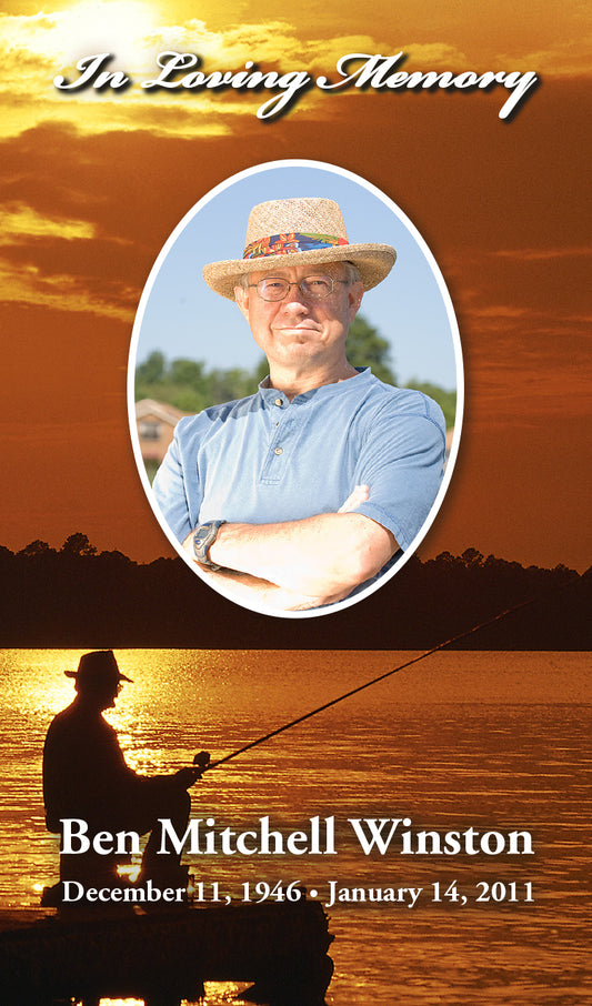 Man Fishing off a Dock at Sunet Studio Collection